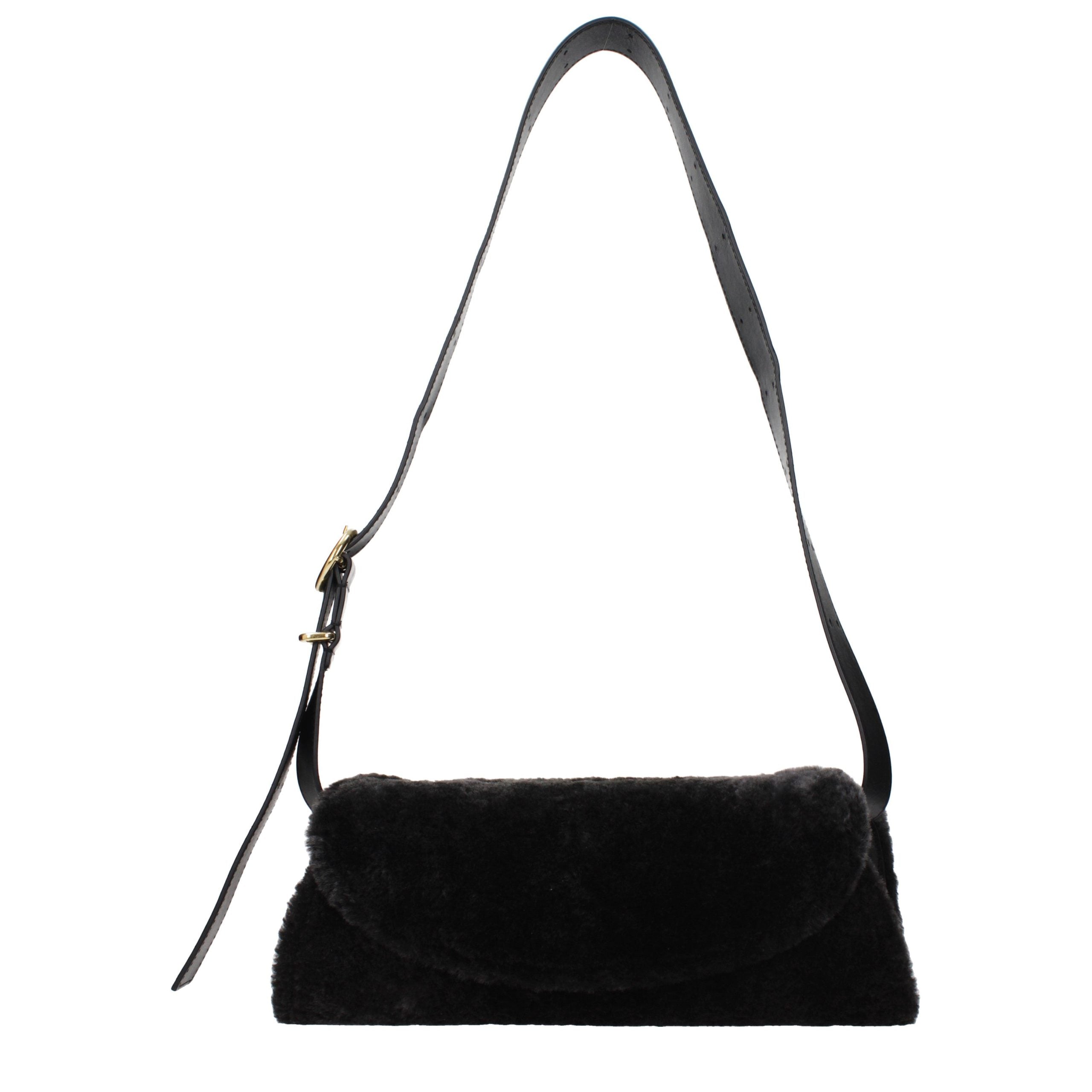 Black Fur Crossbody Bag
