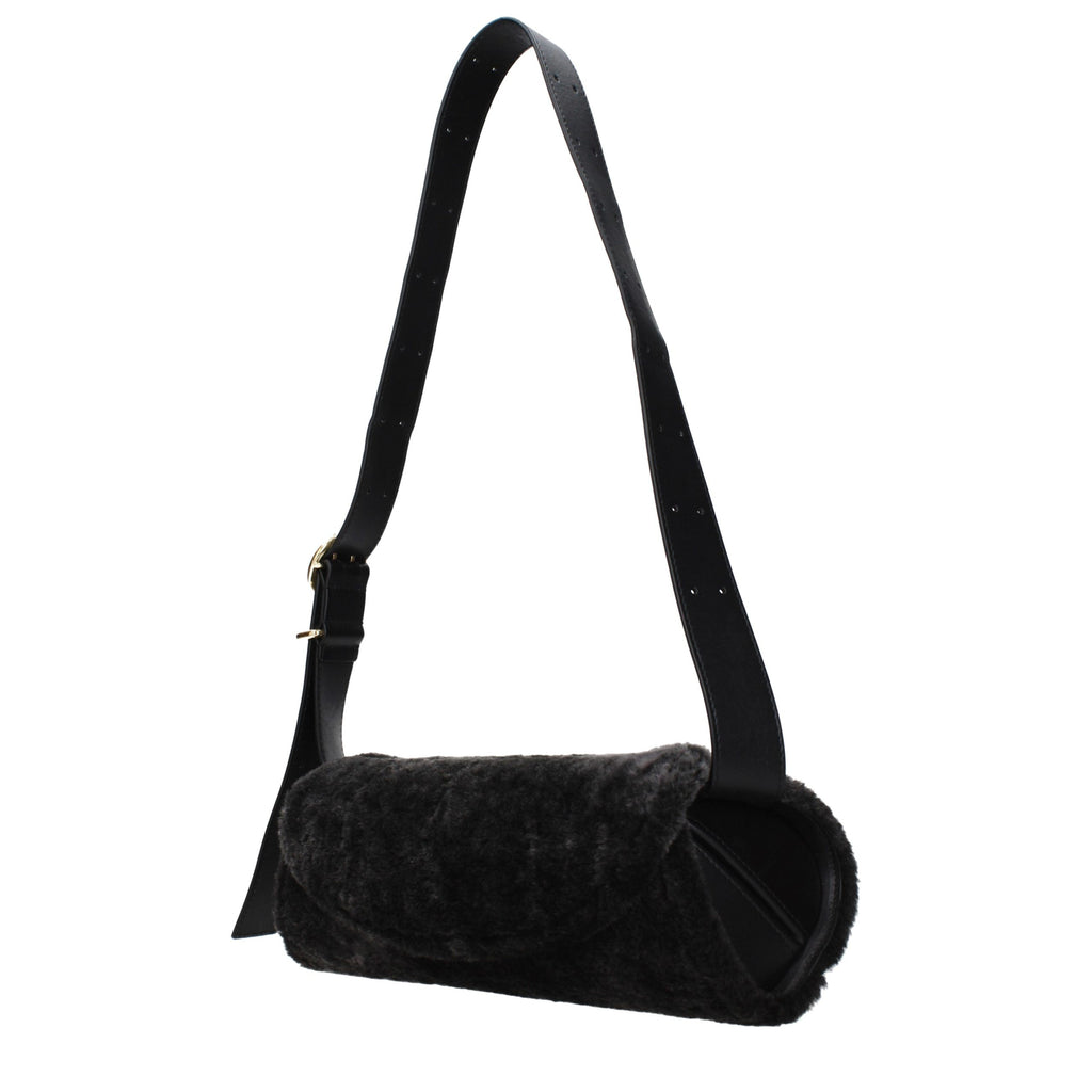 Black Fur Crossbody Bag