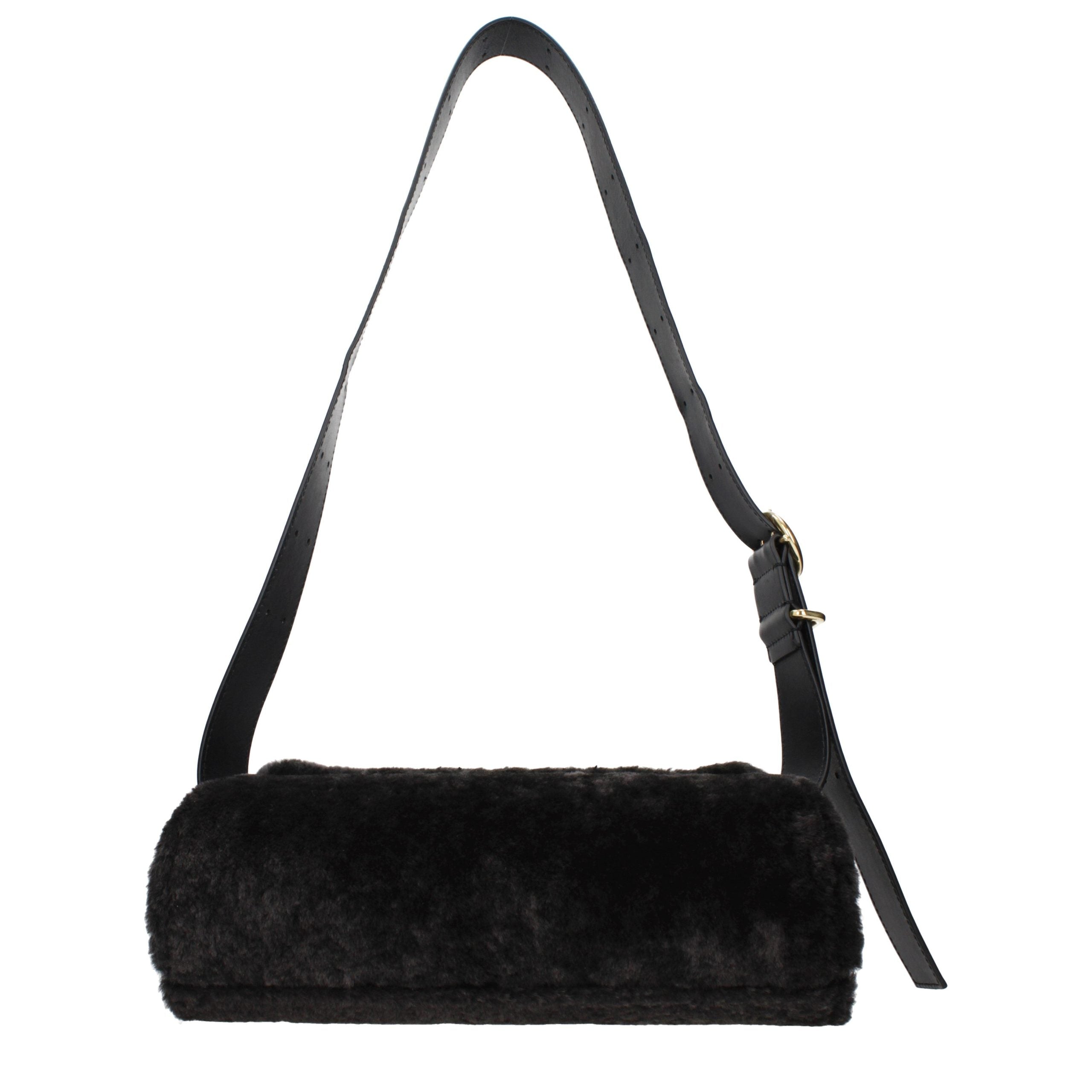 Black Fur Crossbody Bag