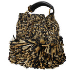 Beige Raffia Handbag