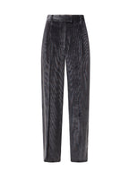 Blue Viscose Casual Pants