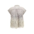 Beige Silk Shortsleeve Shirt