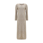 Brown Acetate Casual Dress