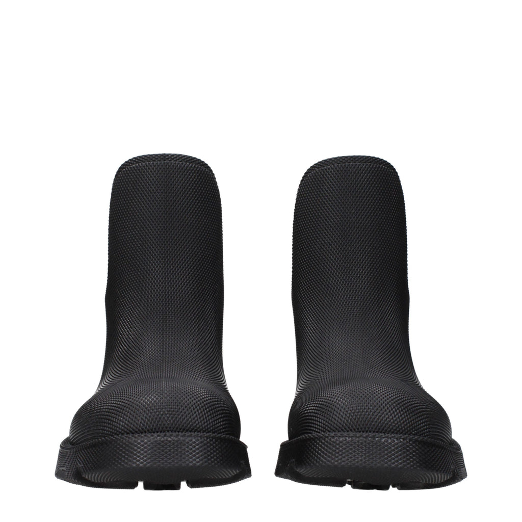 Black Cotton Ankle Boots