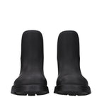 Black Cotton Ankle Boots