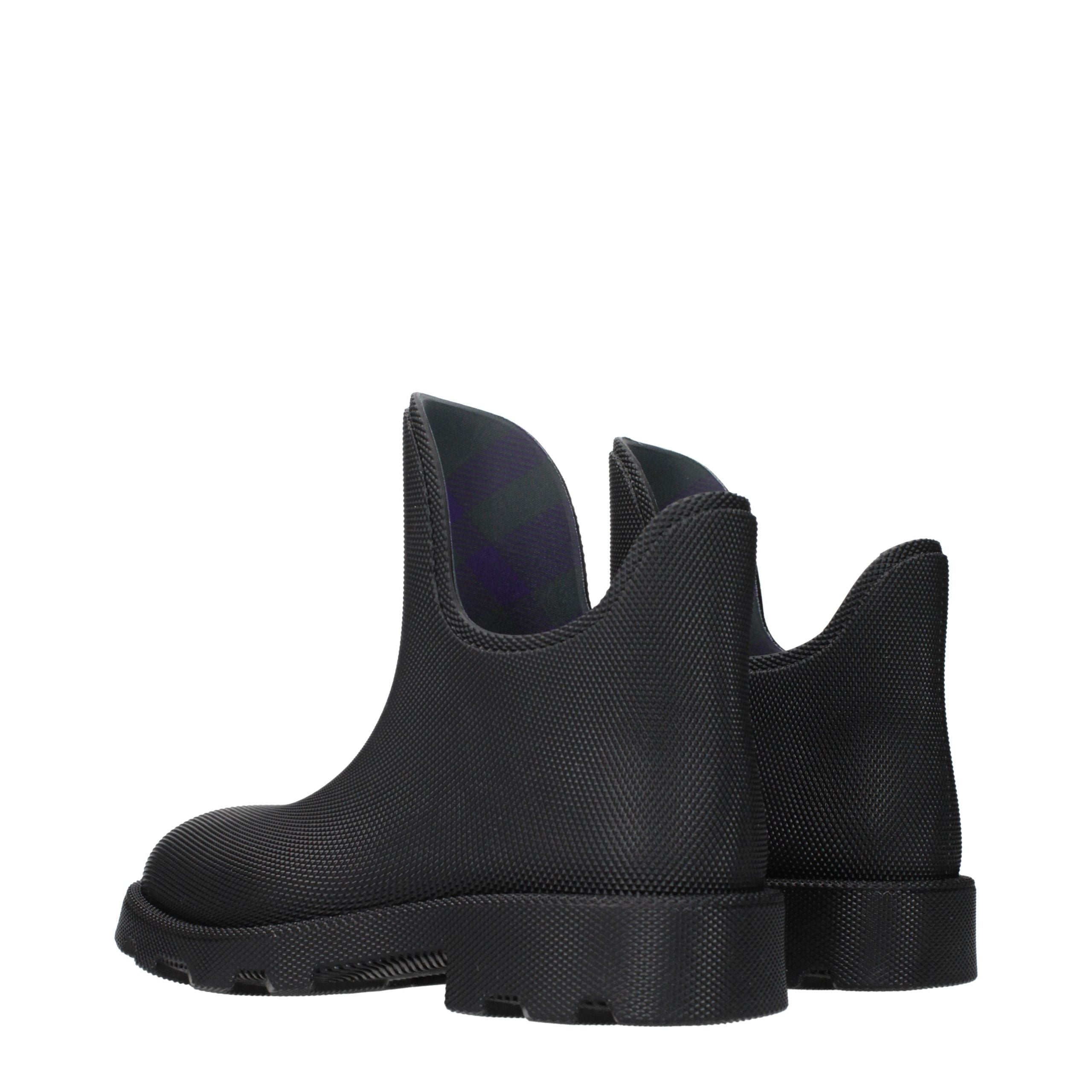 Black Cotton Ankle Boots
