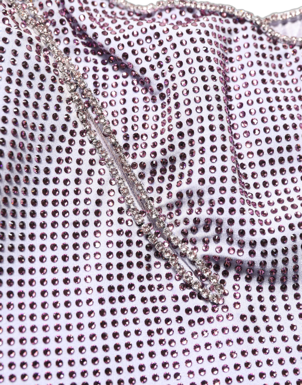 Purple Crystal OneShoulder EveningGown Dress