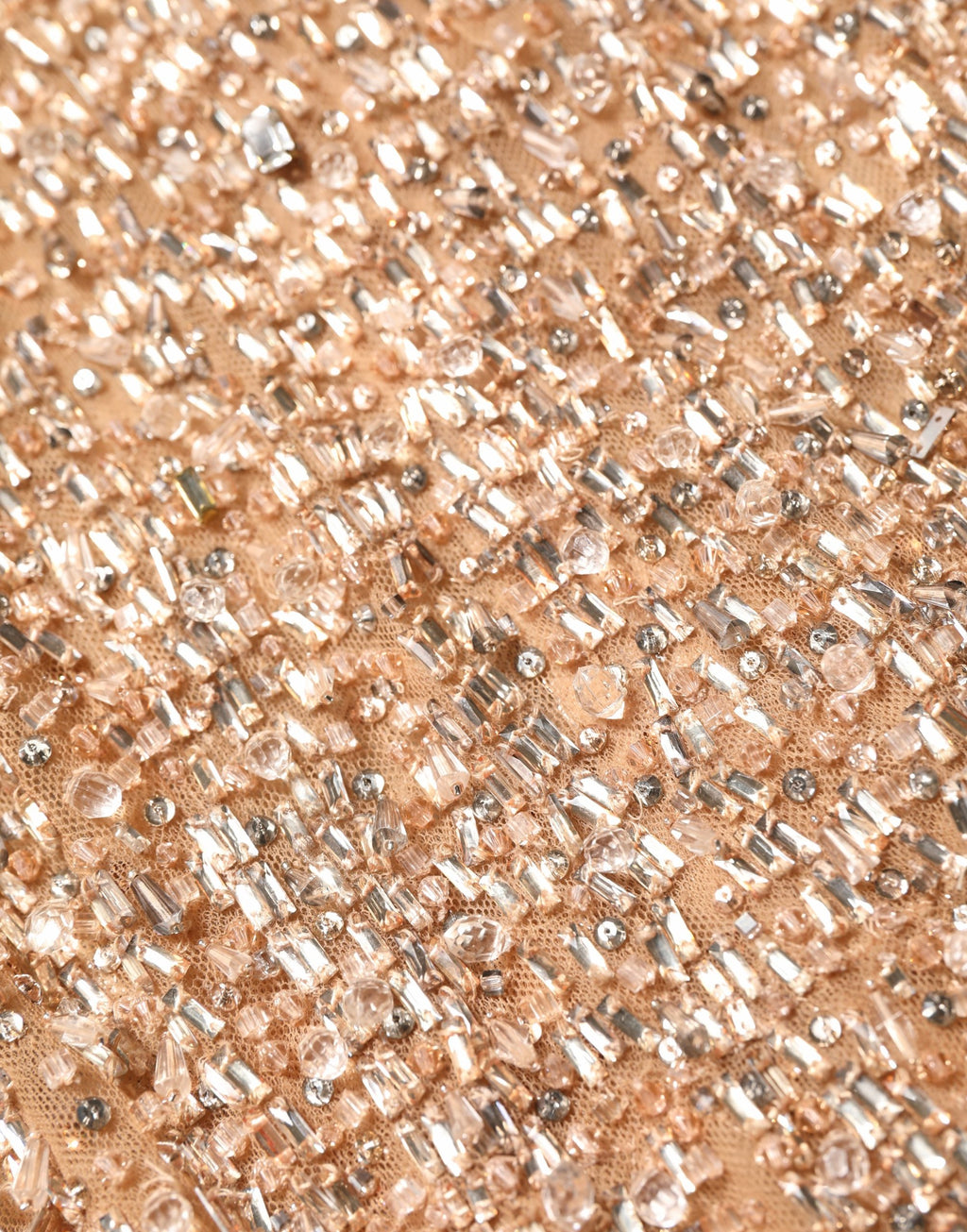 Brown Crystal Embellished Mermaid Gown Dress