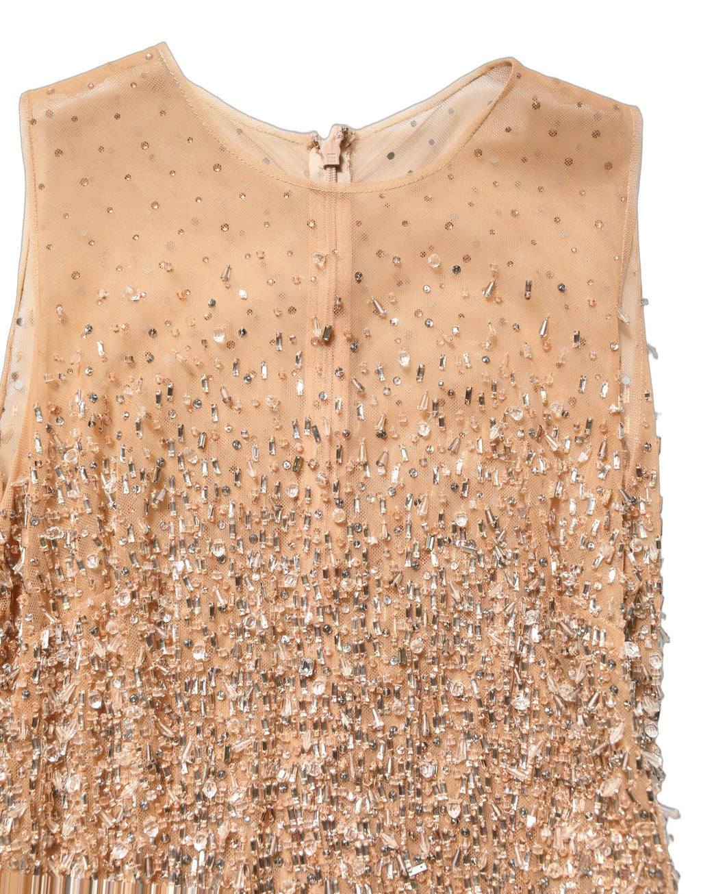 Brown Crystal Embellished Mermaid Gown Dress
