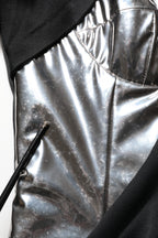 Black Silver OneShoulder Cocktail Gown Dress