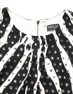 Black White Zebra Crystal Embellished Dress