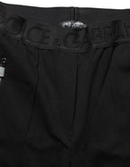 Black Viscose Mid Waist Skinny Trouser Pants