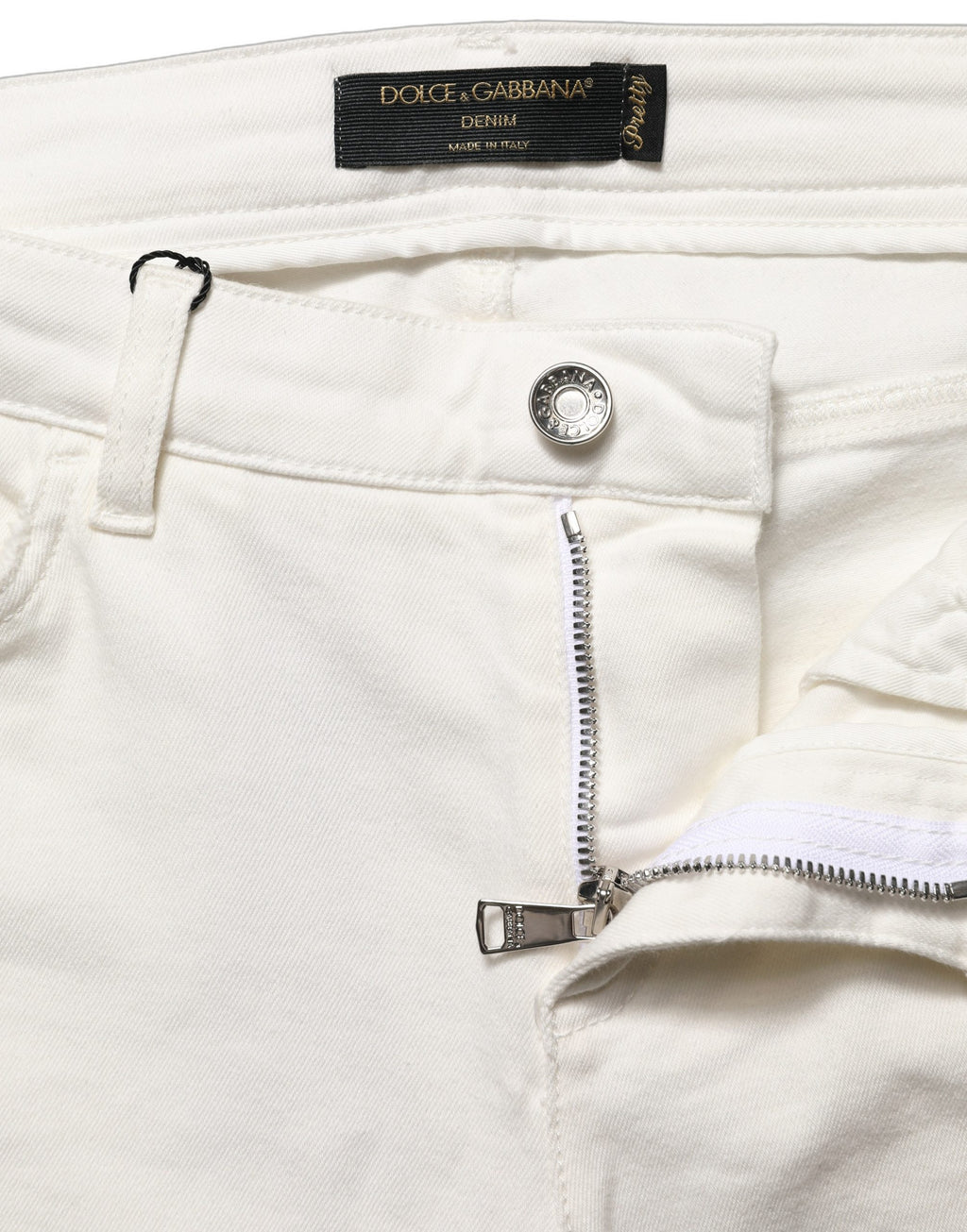 White Tattered Skinny Cotton Denim Jeans