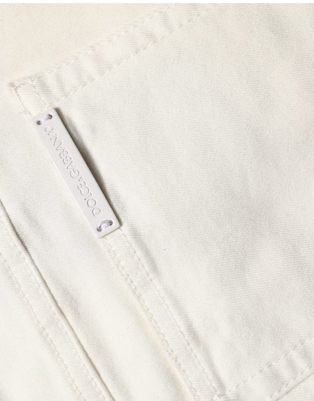 White Tattered Skinny Cotton Denim Jeans