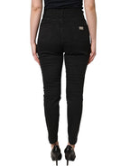 Black Skinny Cotton High Waist Denim Jeans