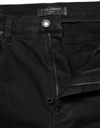 Black Skinny Cotton High Waist Denim Jeans