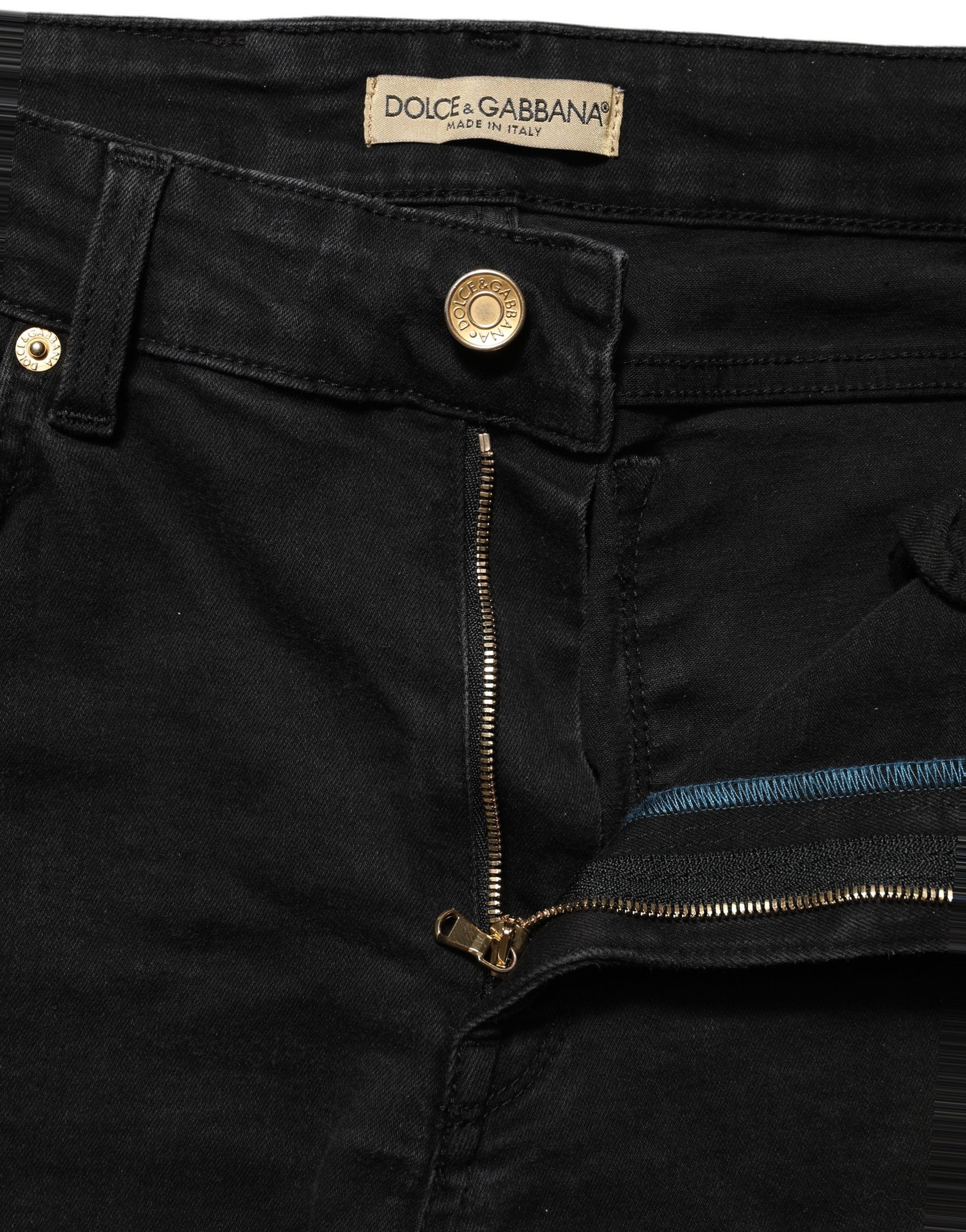 Black Skinny Cotton Low Waist Denim Jeans