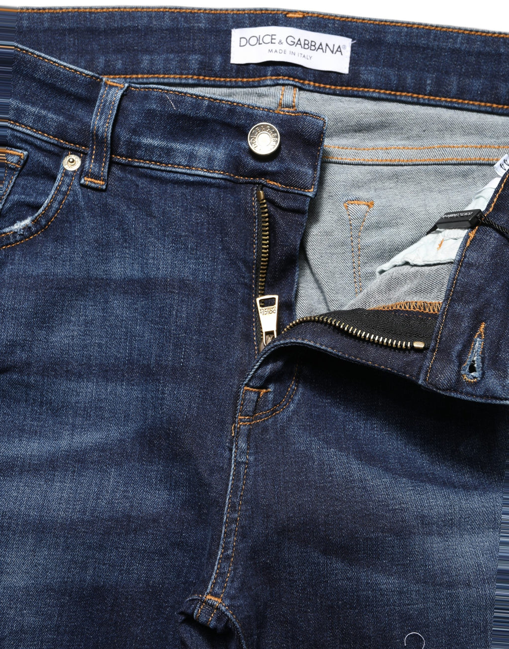 Blue Distressed Skinny Cotton Denim Jeans