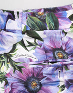 Multicolor Floral Print CroppedTrouser Pants