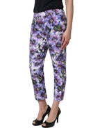 Multicolor Floral Print CroppedTrouser Pants
