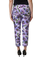 Multicolor Floral Print CroppedTrouser Pants