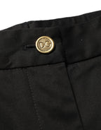 Black Tapered Leg Dress Cotton Trousers Pants