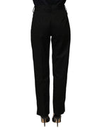 Black Tapered Leg Dress Cotton Trousers Pants