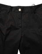 Black Tapered Leg Dress Cotton Trousers Pants