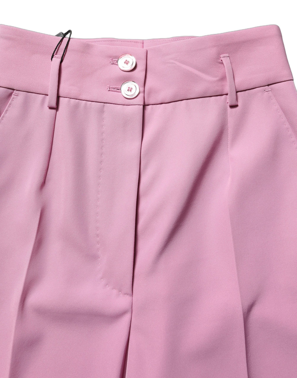 Pink High Waisted Polyester Trouser Pants