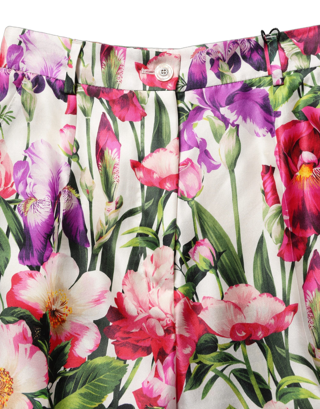 Multicolor Floral Print Tapered Trouser Pants
