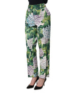 Multicolor Floral Print Tapered Trouser Pants