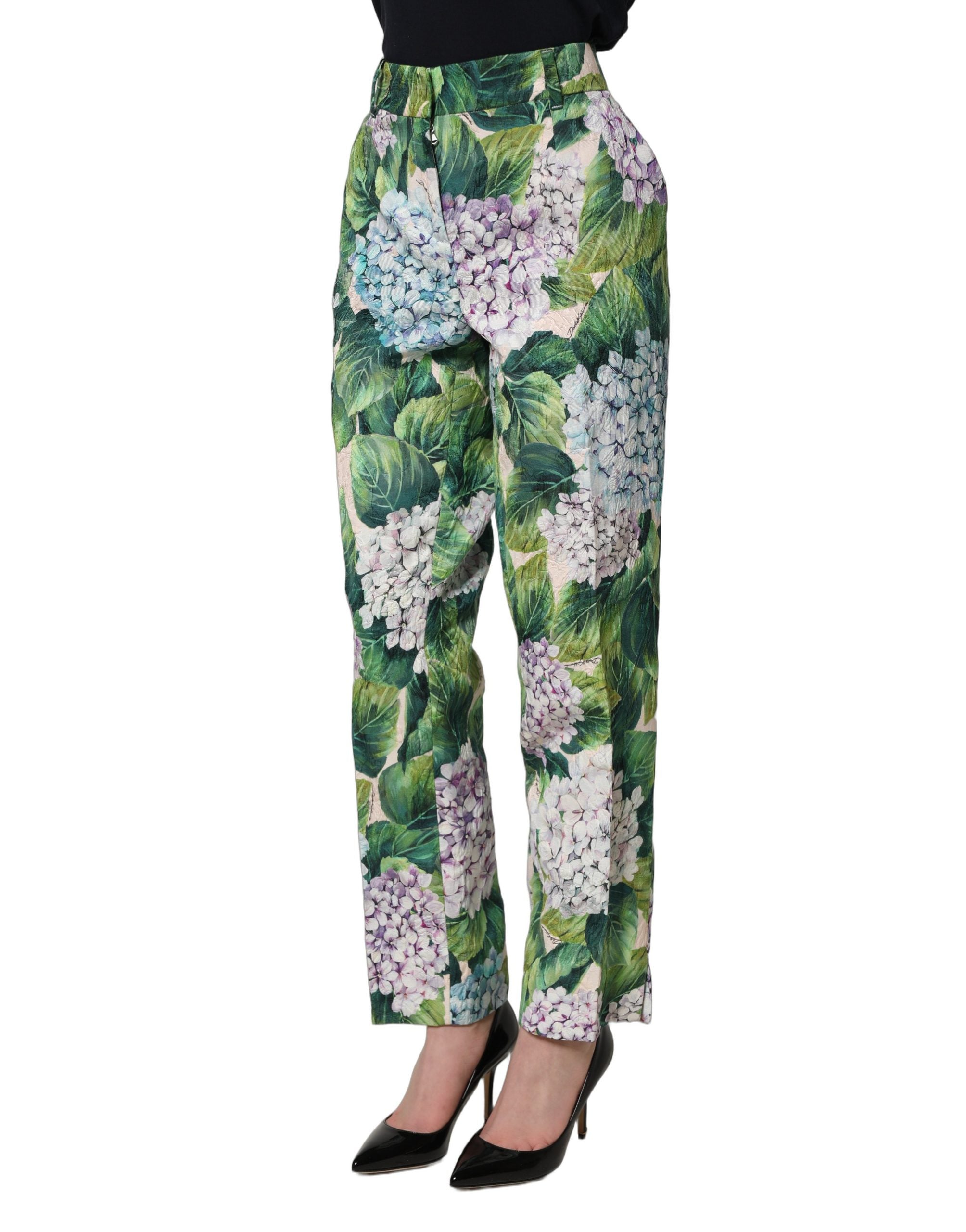 Multicolor Floral Print Tapered Trouser Pants
