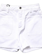 White Cotton HighWaist Denim Hotpants Shorts