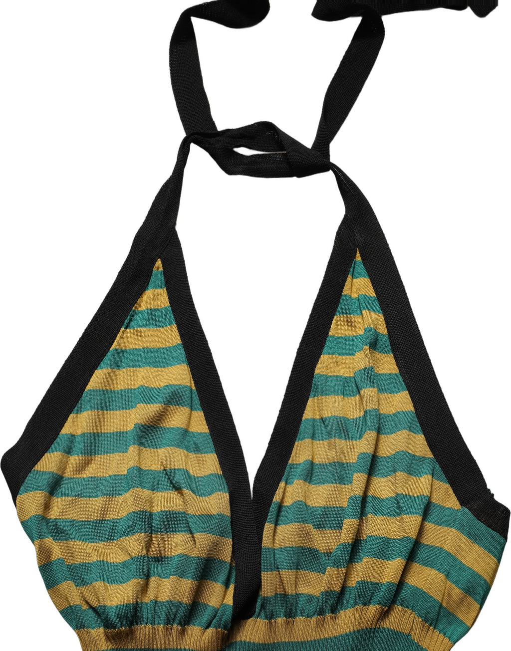 Multicolor Stripes Wool Knit Halter Tank Top