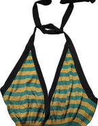 Multicolor Stripes Wool Knit Halter Tank Top
