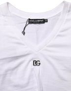 White Logo Embroidered Tie Waist Cropped Top