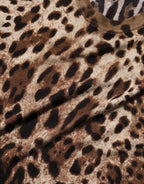 Brown Leopard Crew Neck Sleeveless Tank Top