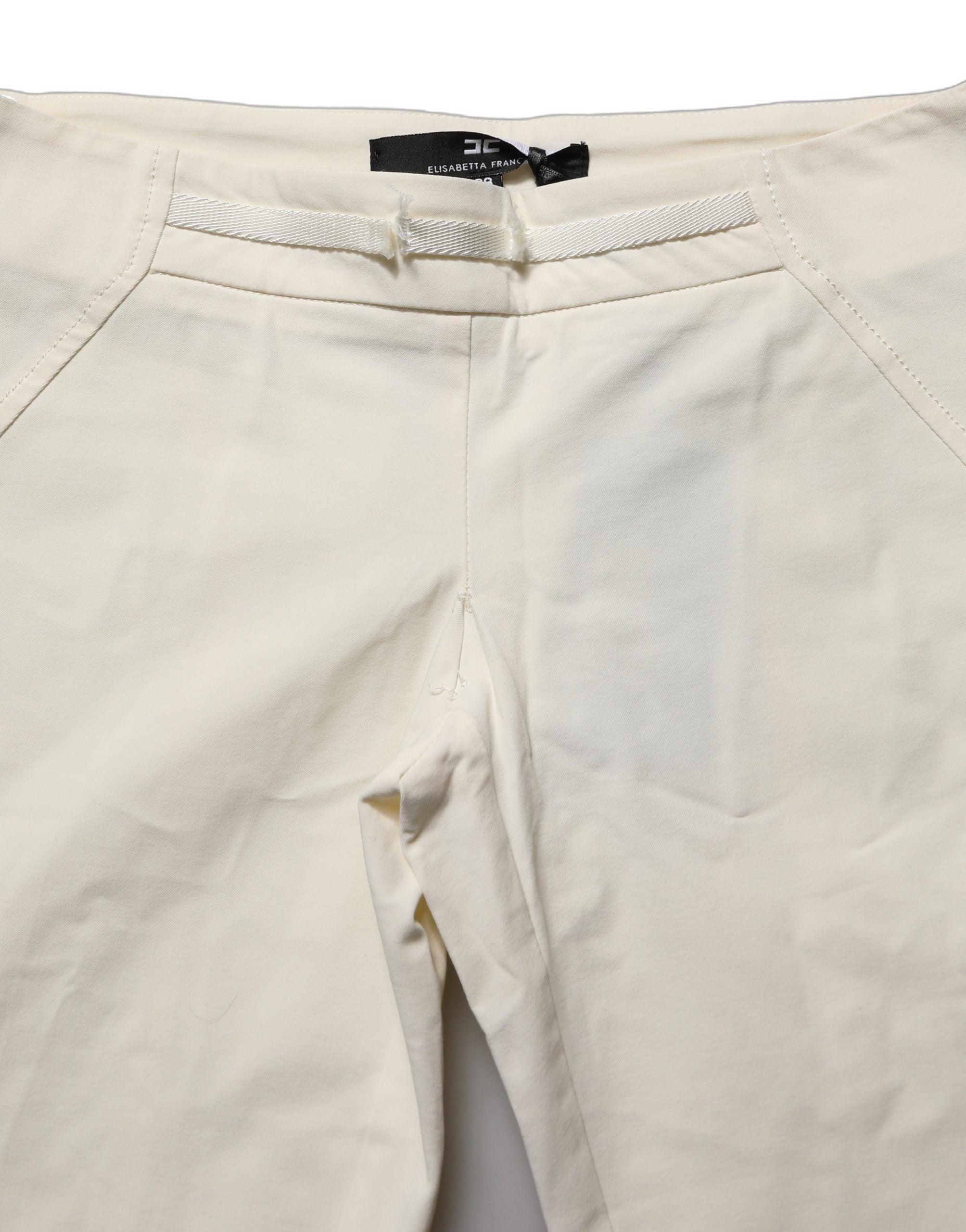 White Low Waist Skinny Women Trouser Pants