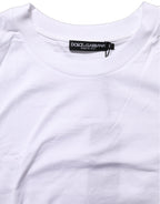White Cotton Round Neck Short Sleeves T-Shirt