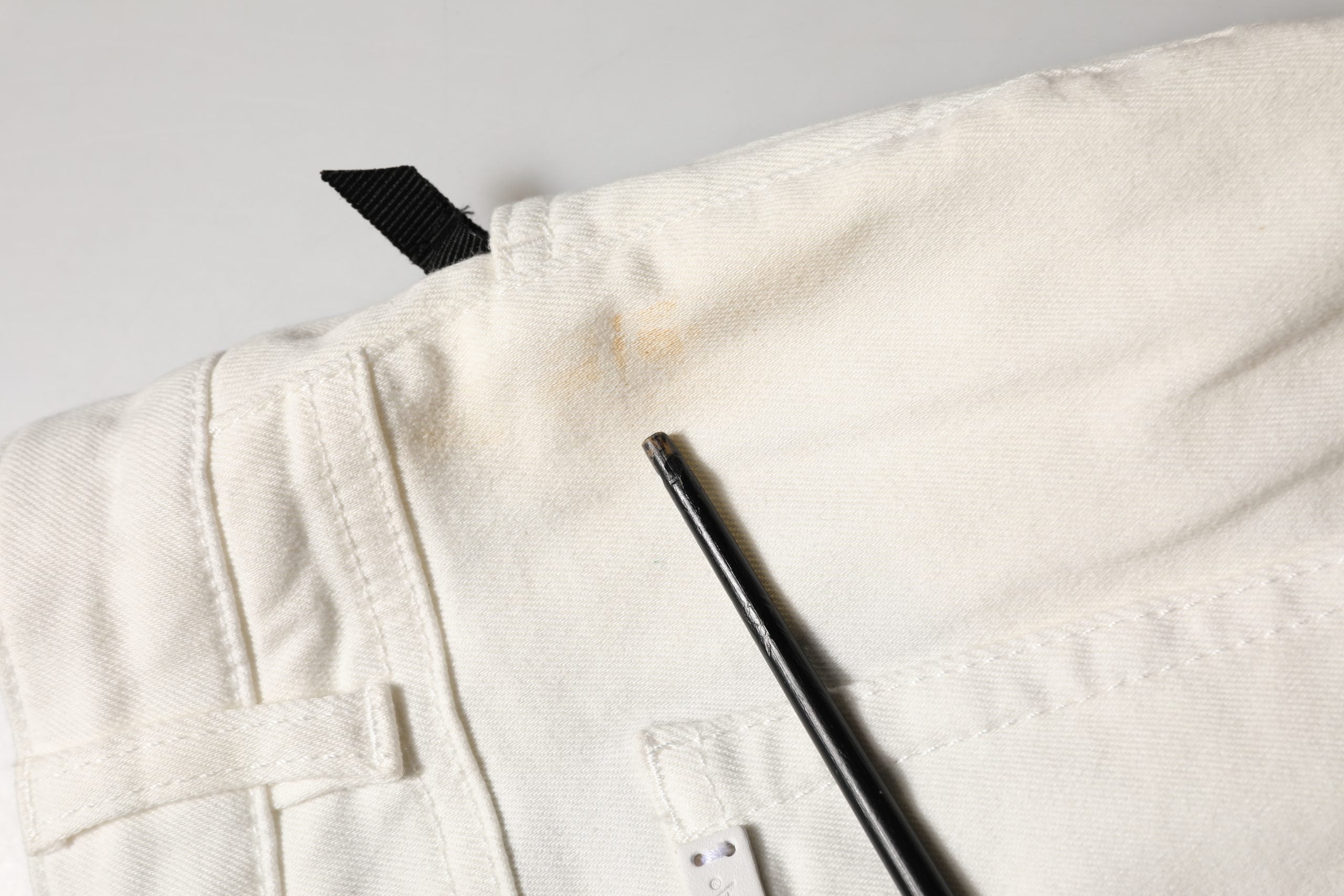 White Tattered Skinny Cotton Denim Jeans