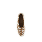Beige Calf Leather Bos Taurus Ballet Flats