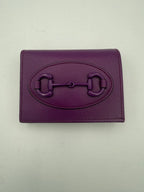 GUCCI HORSEBIT Purple Compact Wallet