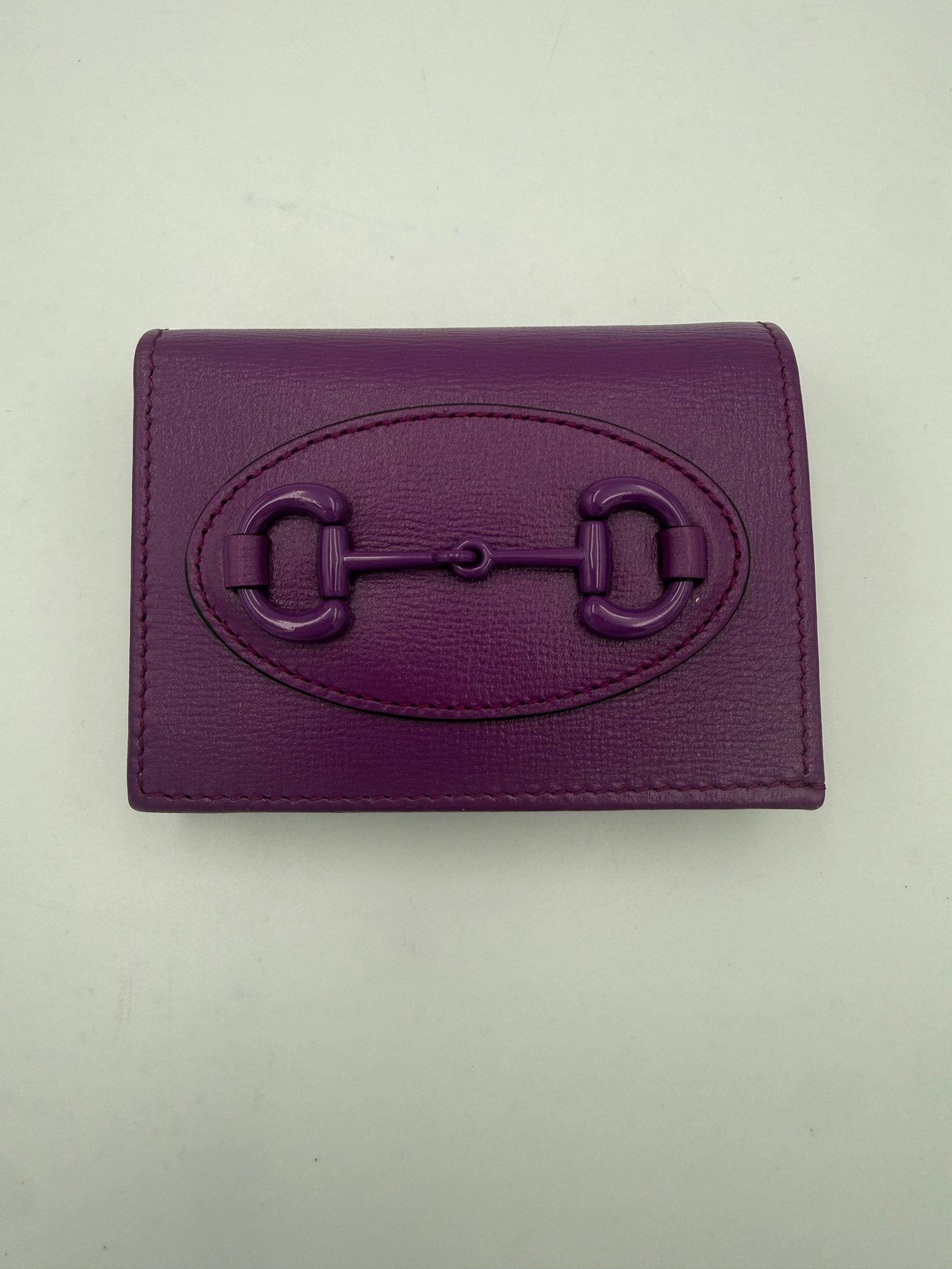 GUCCI HORSEBIT Purple Compact Wallet