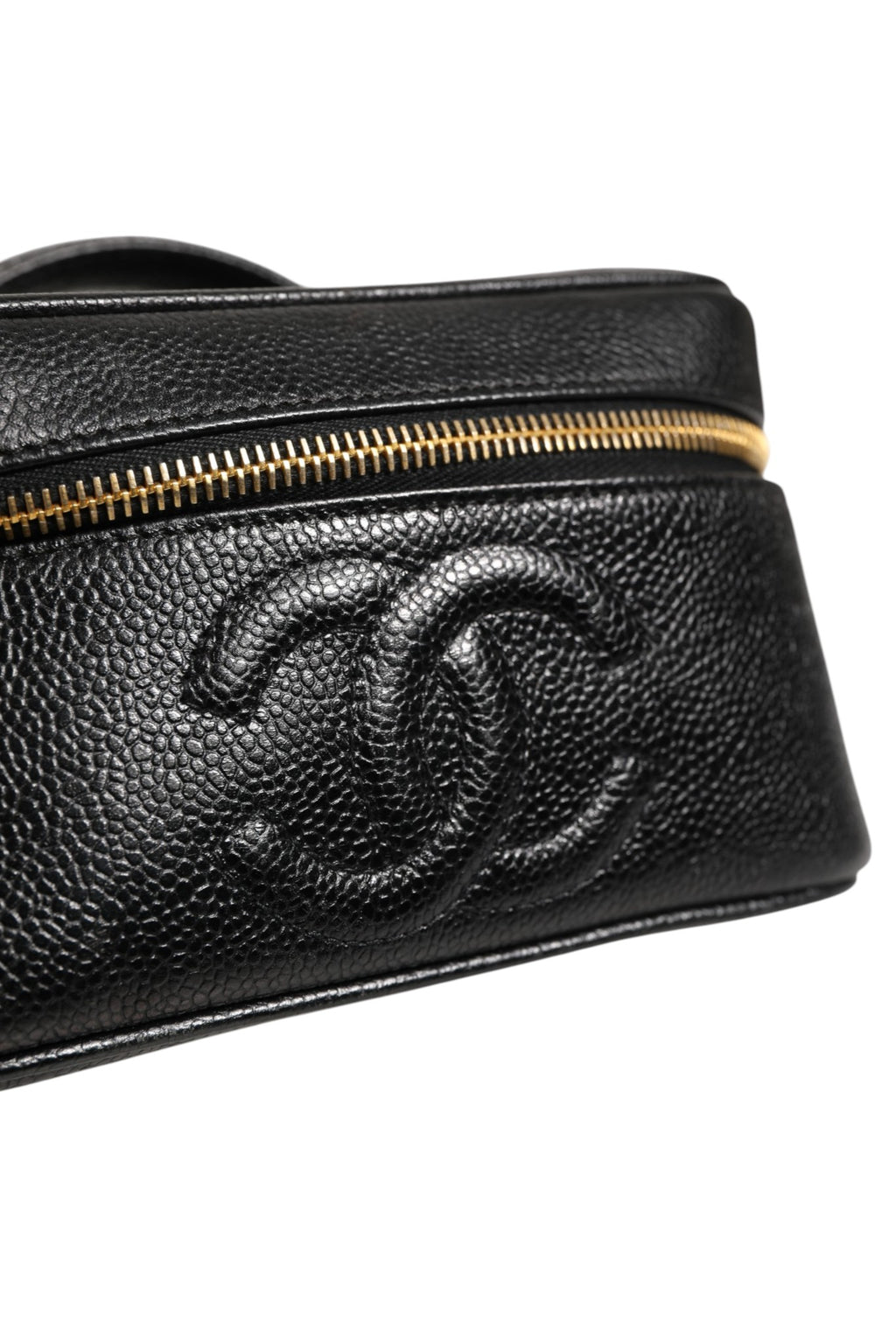 Black and gold makeup bag
