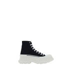 Black Fabric Platform Sneakers