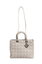 Lady Dior Large Grey Cannage Lambskin Bag