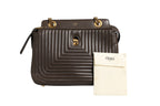 Brown Quilted Lambskin Leather Dotcom Click Small Shoulder Bag