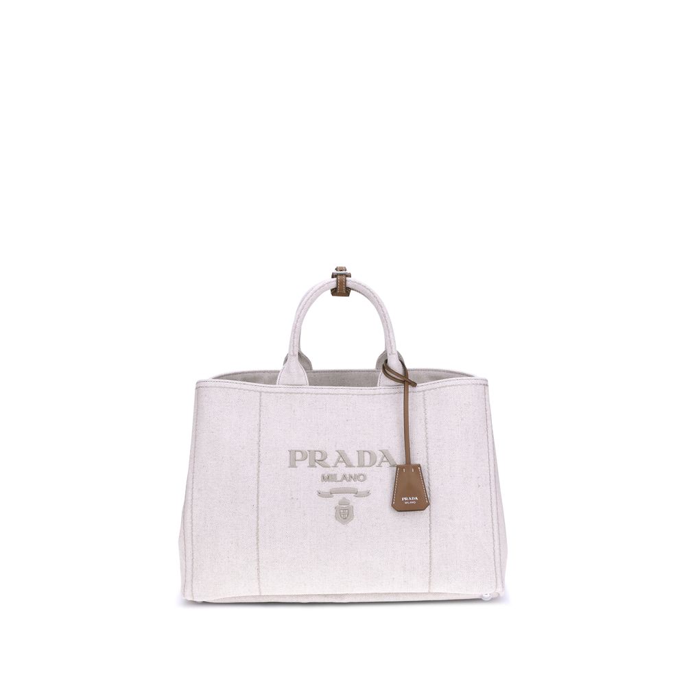 Beige Cotton Shoulder Bag