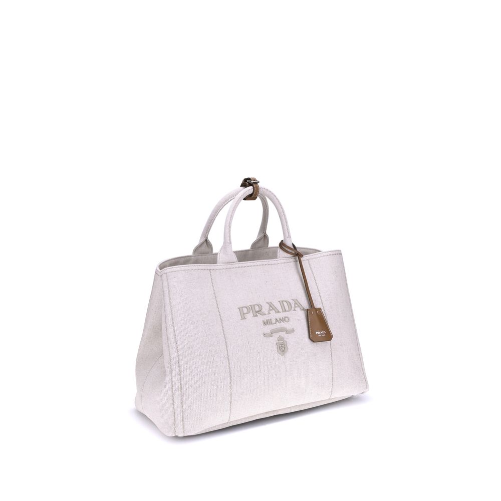 Beige Cotton Shoulder Bag