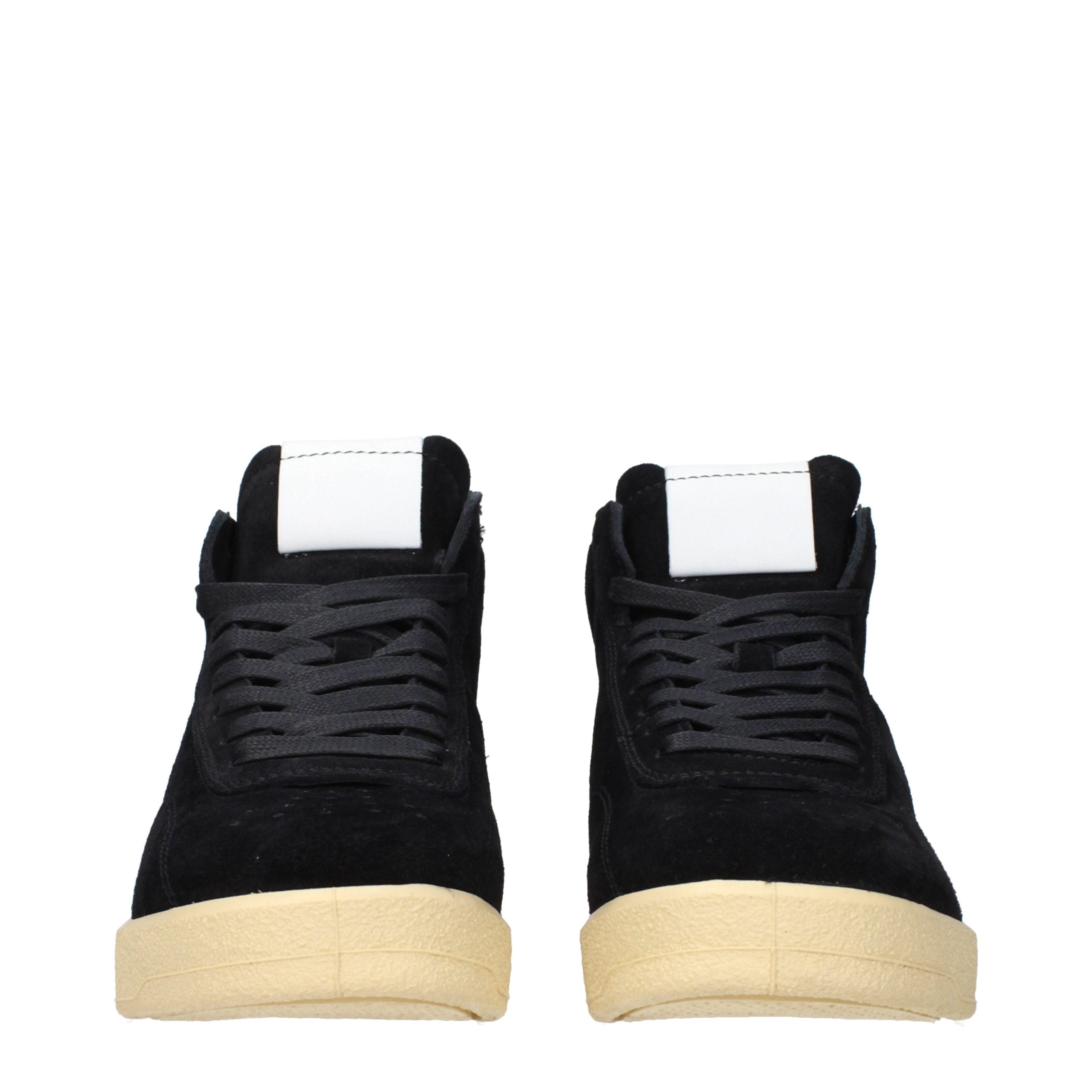 Black Leather High Top Sneakers